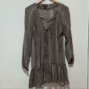 Sheer Bebe tunic dress in snakeskin look
